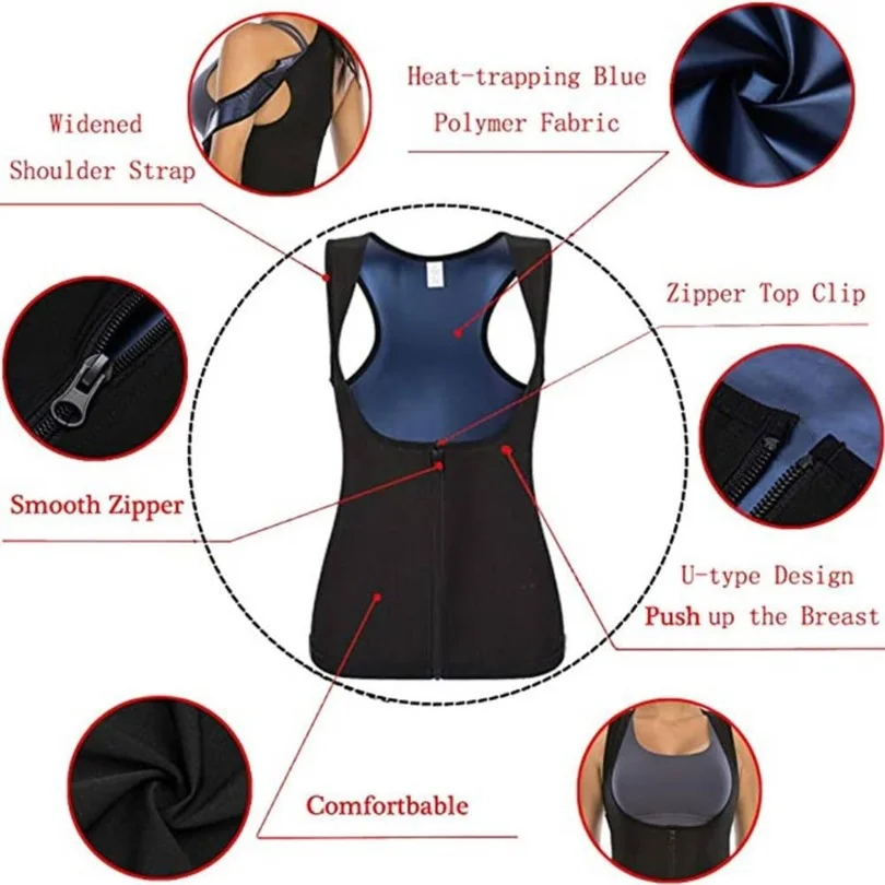 Sweat Sauna Vest Body Shapers Women Waist Trainer Slimming Tank Tops Shapewear Ladies Corset Female Fitness Workout Weight Loss
