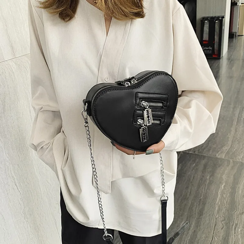 Women's Heart Tote Bag Stone Pattern PU Leather Crossbody Bags Female Small Shoulder Bags Cute Purse Handbags