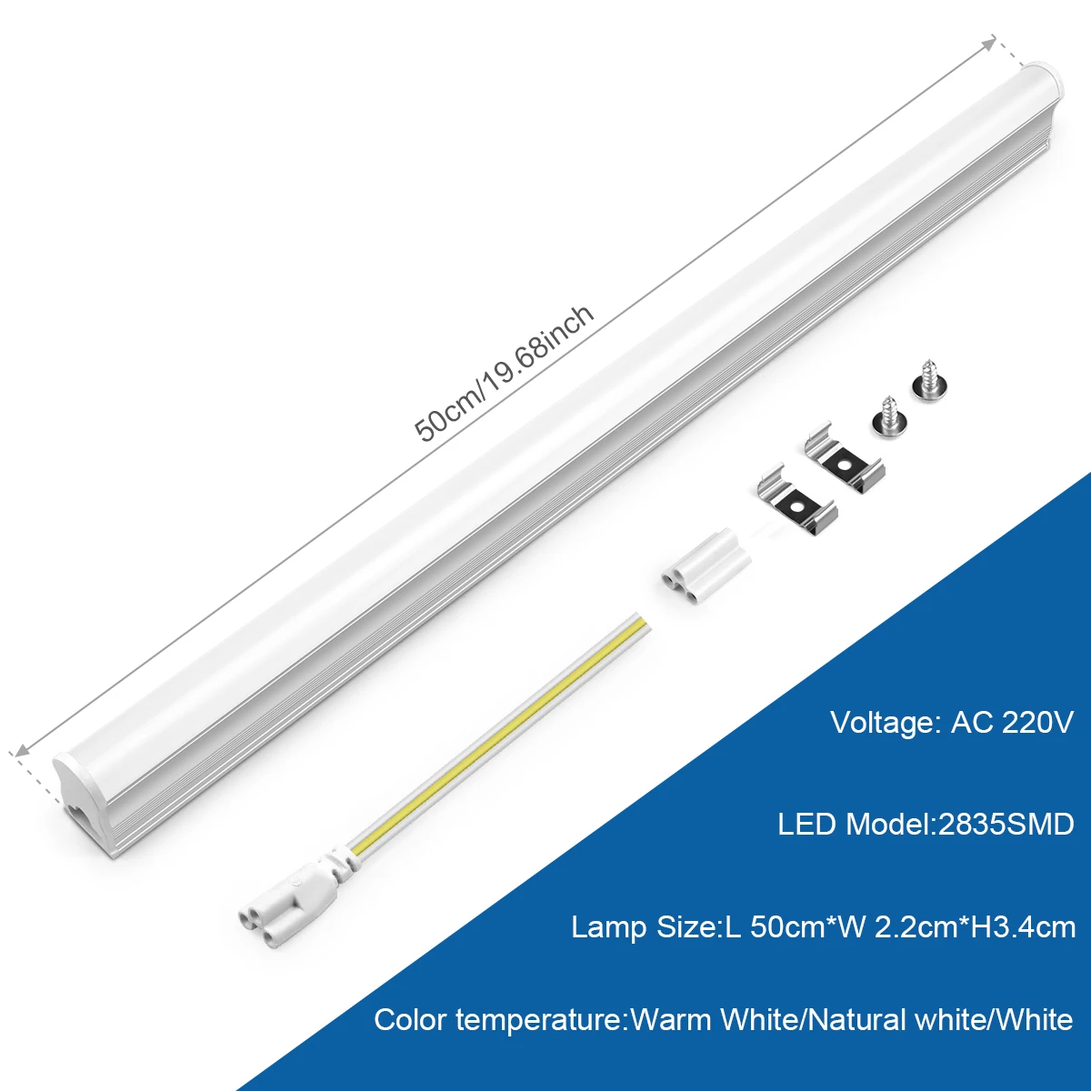 T5 LED 튜브 15W 50cm, 2835 LED, CRI 80, 알루미늄 하우징, AC85-265V, 호텔/사무실/매장용 상업용 조명, 플러그 포함/없음