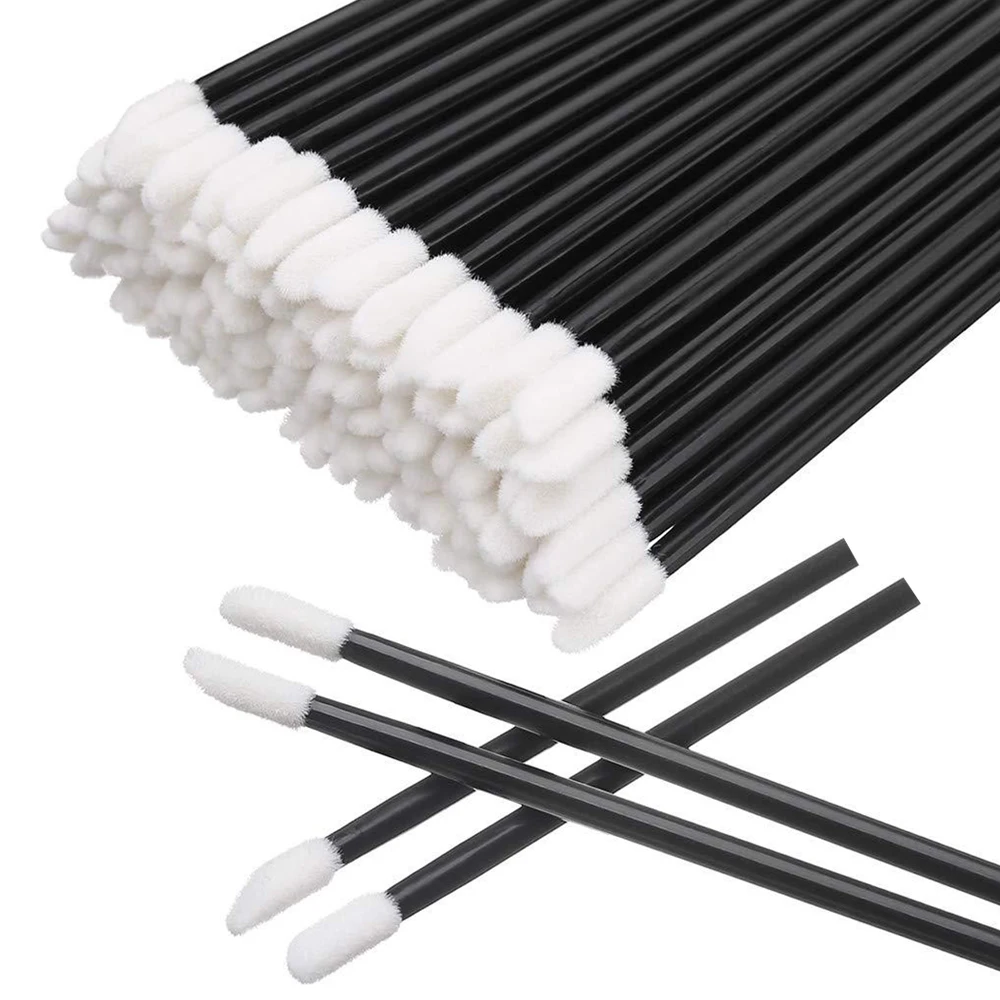 Makeup Brush Set Makeup Brush Lip Brush Eyelashes Brush 100PCS Disposable Lip Brush Makeup Brushes Tool Eyelashes Extension Applicator Lipstick Wands For Woman Cosmetic Accessories