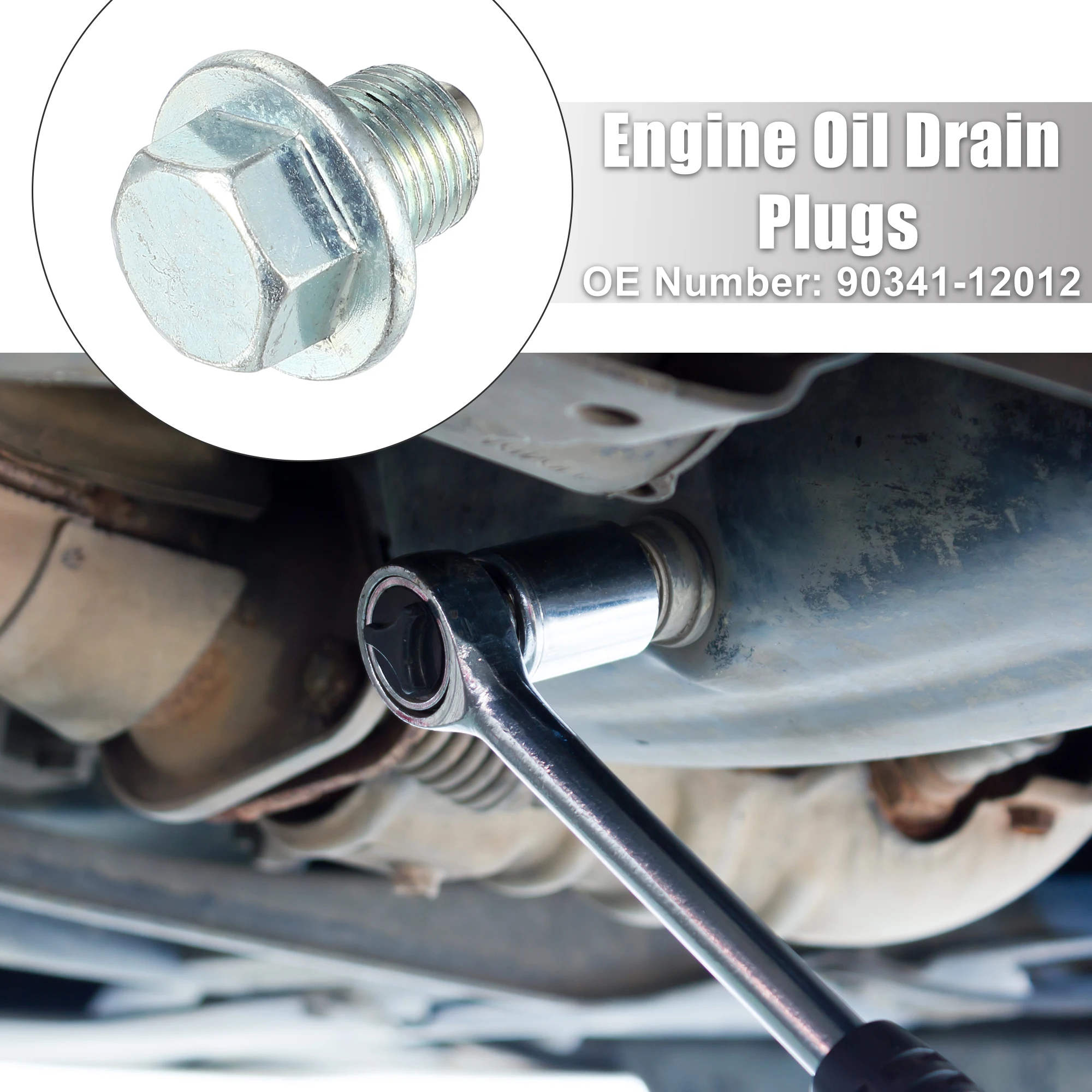 UXCELL Auto Engine Oil Drain Plug with Washer 1 Set M12x1.25 Screw 90341-12012 for Toyota RAV4 2001-2013 Steel