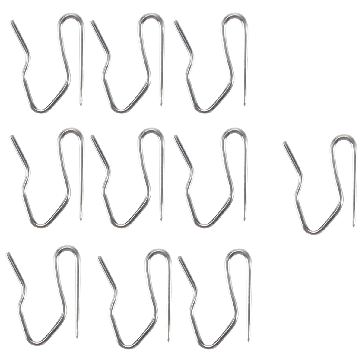 10pcs Curtain Drapery Pin Hooks-Silvery
