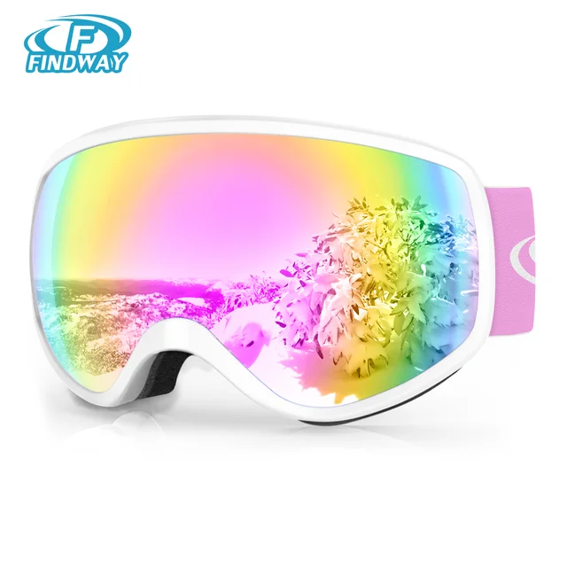  Gafas de esquí Revo completo con lente de espejo esférico,  protección UV, resistentes a los arañazos, antiniebla, anti agua, OTG,  snowboard, gafas de nieve para mujeres, hombres (gris, azul Revo completo) 
