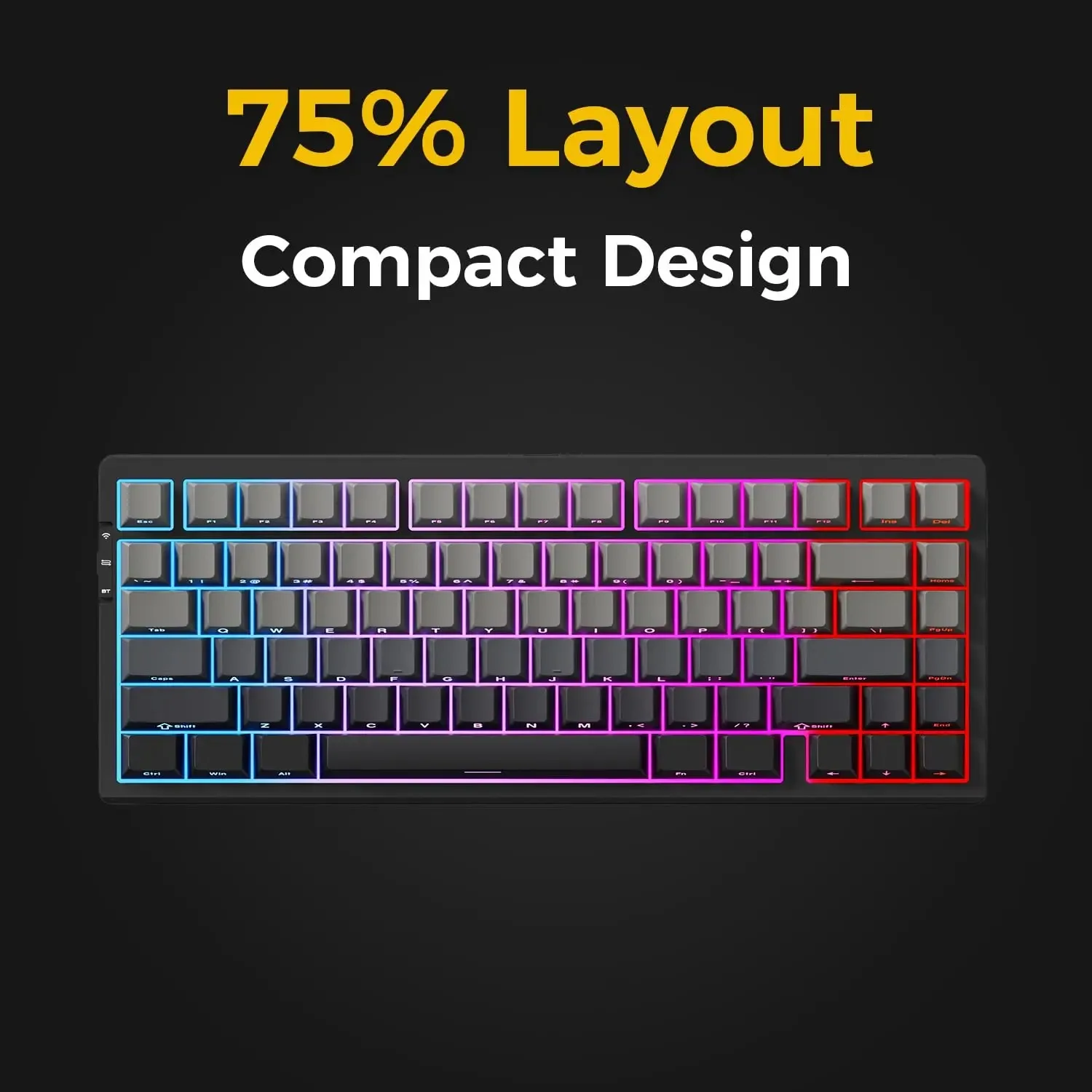 MCHOSE G75 Pro 핫스왑 가능 무선 기계식 키보드 75% 레이아웃 가스켓 마운트 5겹 댐핑 RGB 백라이트 트리플 모드 ?