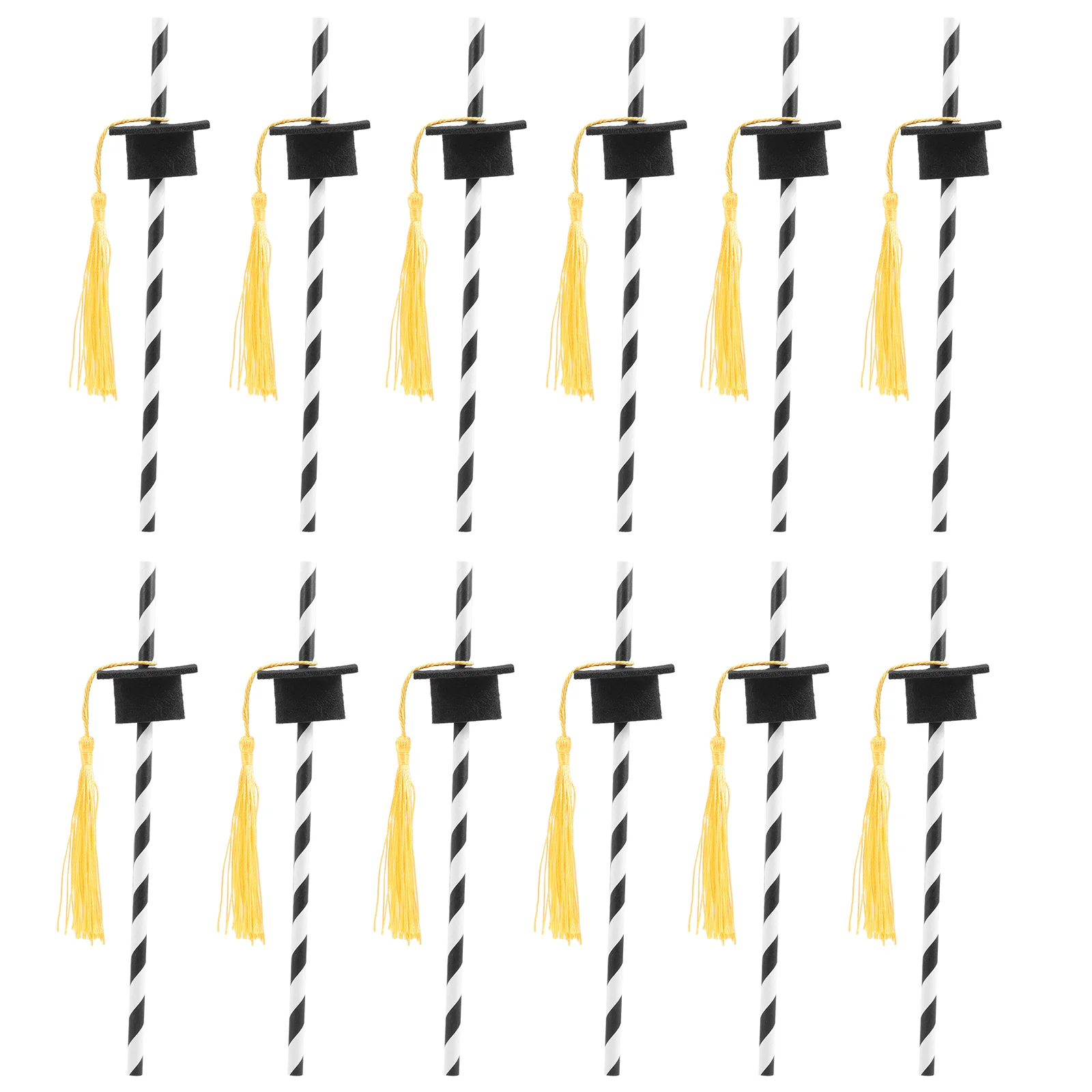 12 Pcs Straws Decor Party Drinks Non Woven for Drinking Red Heart Confetti Long Graduation