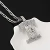 New Rap Cadena Death Row Records Chain Necklace For Men Hip Hop Deathrow Prisoner Crystal Pendants Jewelry 5
