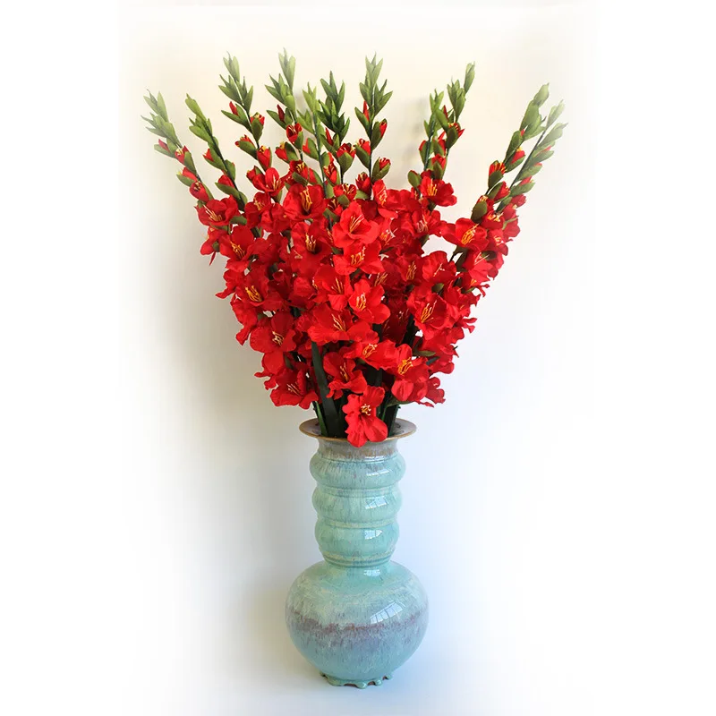 99CM 6 Köpfe Künstliche Gladiolen Deco Home Garten Hochzeit Blume Anordnung  Gladiolen Gefälschte Pflanzen Seide Rot Weiß Rosa Großhandel - AliExpress
