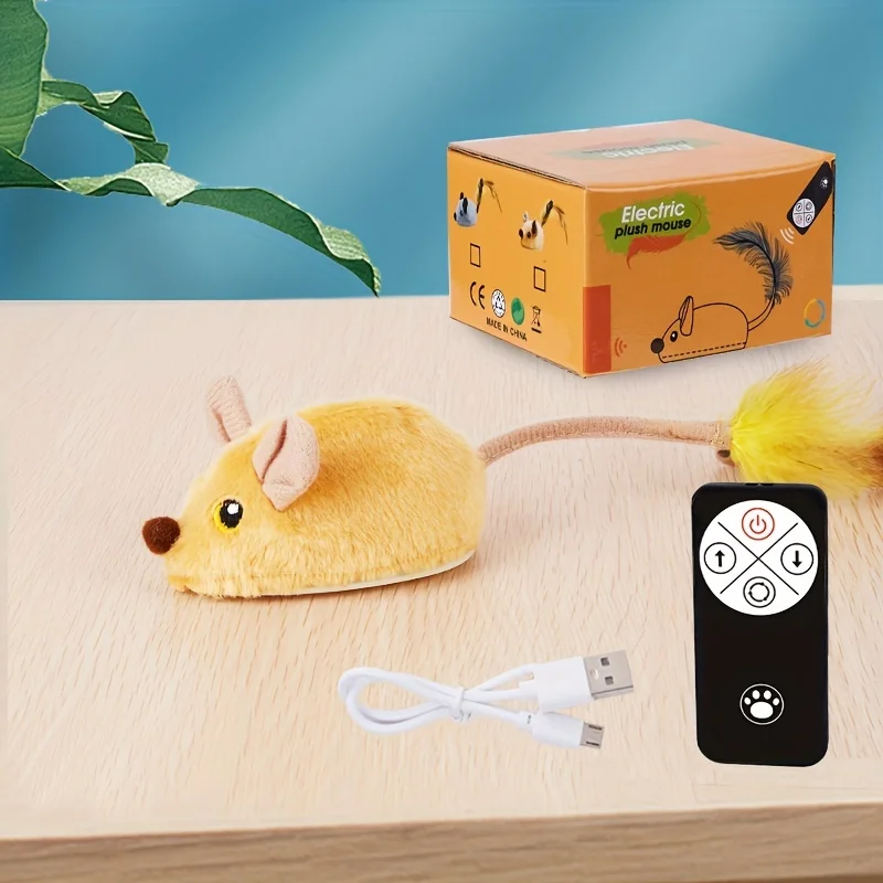 Pet Toy Cat Toy Simulation Remote Control Electric Indoor Cat And Mouse Toy Rechargeable Induction Boredom Reliever Wireless Cat Chasing