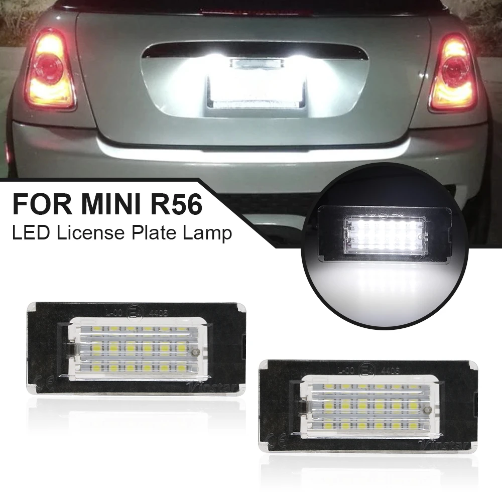 LED License Plate Light For Mini Cooper R56 R57 R58 R59 2PCS White