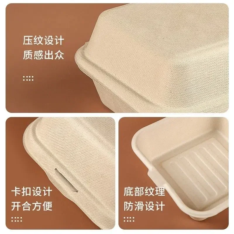 20/50pcs Square Embossed Paper Cake Boxes, 6-Inch Disposable Biodegradable Dessert Cont... - SKU PCB01052 - UGI Packaging
