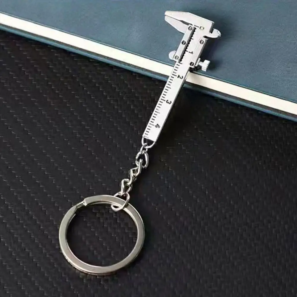Fashion Car Key Mini Vernier Caliper Portable 0-40mm Keychain Measuring Gauging Tools Car Turbo Key Chain Ruler Caliper