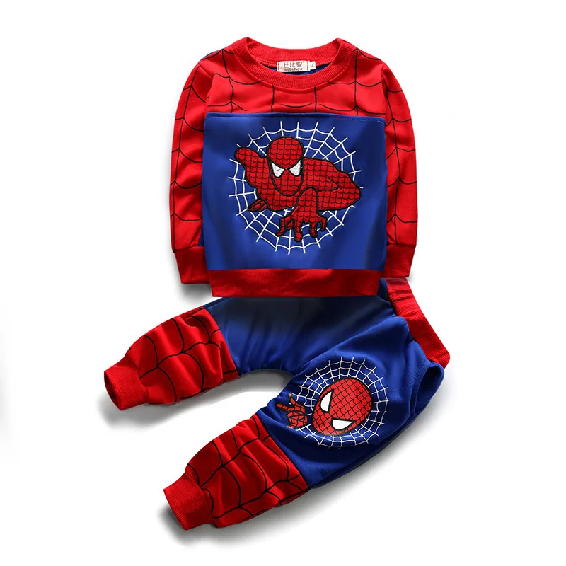 Toddler Boy Clothes Cartoon Super Printed Man Embroidery Hooded Coat&shirt&pants 3pcs Kids Costume Boys Clothing Set Outfits