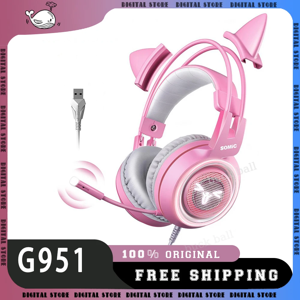 Ear Headphones Somic Pink Headphones Somic G951 Wireless Headphone