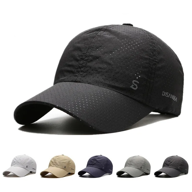 Chapeau de soleil pour hommes en plein air à séchage rapide et respirant pour la pêche d'été - Style casquette de baseba