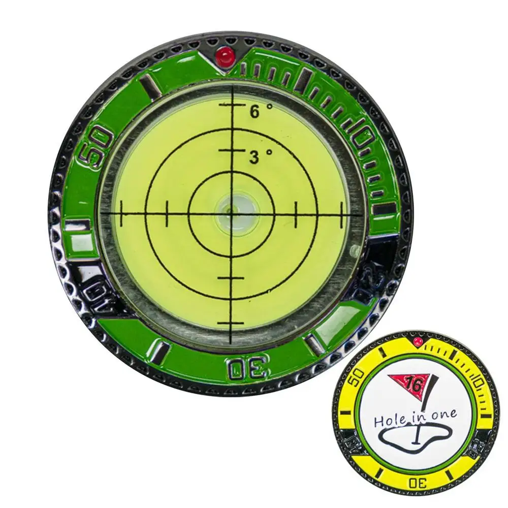 Golf Green Slope Reader Golf Hat Clip Ball Marker With High Precision Poker Chip Style Bubble Level Golf Accessories For Men