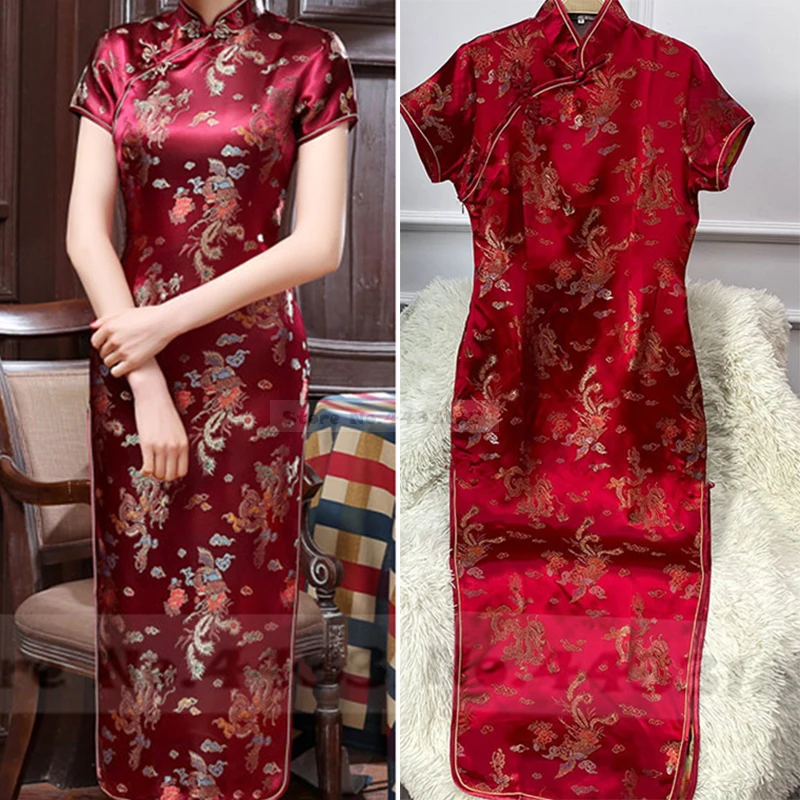 Plus Size 3XL-6XL Women Long Qipao Classic Chinese Style Dress Cheongsam Retro Brocade Dragon Phoenix Vestidos Oriental Clothing chinese dress