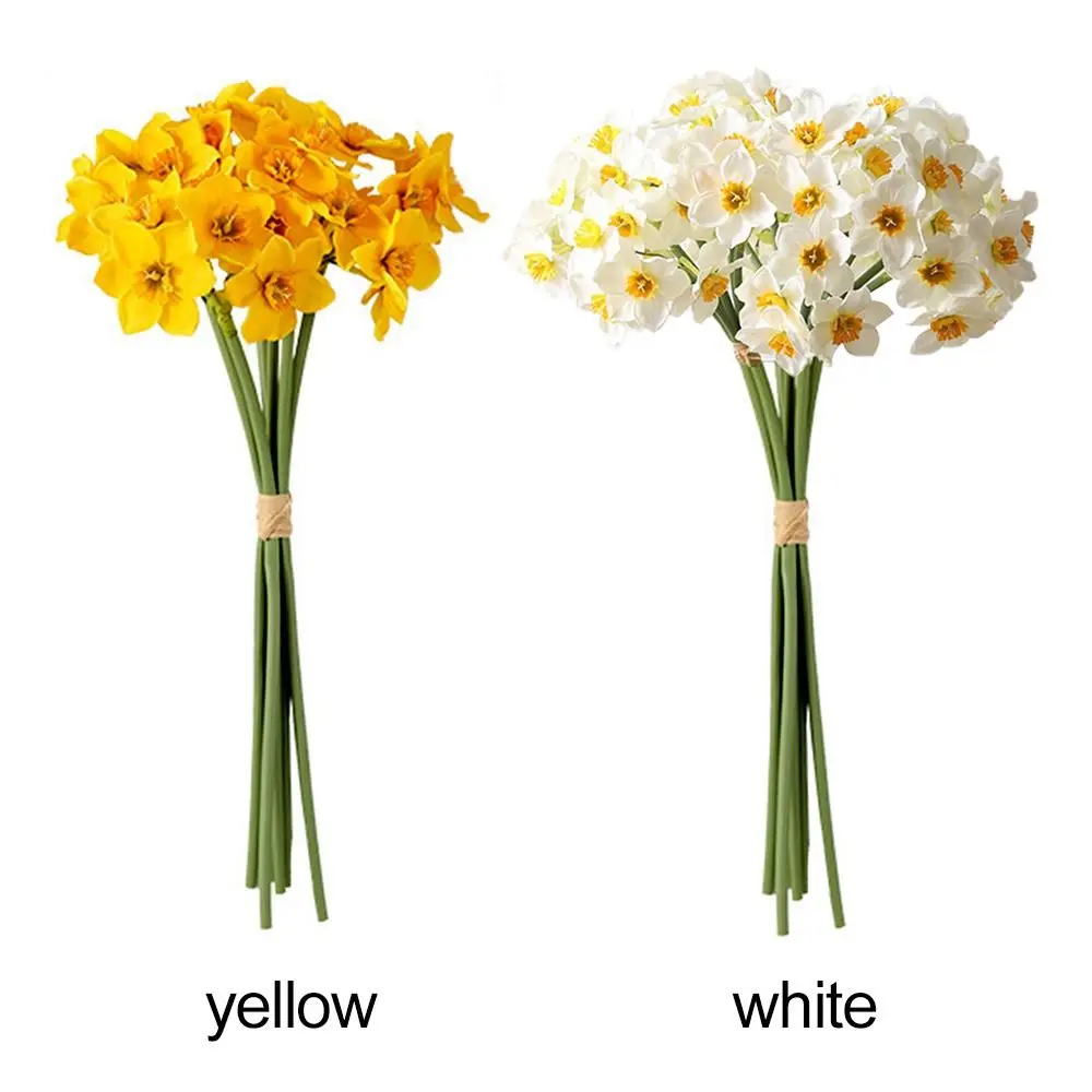 6 Stück/Bündel Geschenk Hochzeit Ornament Party liefert Blumen arrangement Simulation Narzisse künstliche Blume lebensechte Narzissen