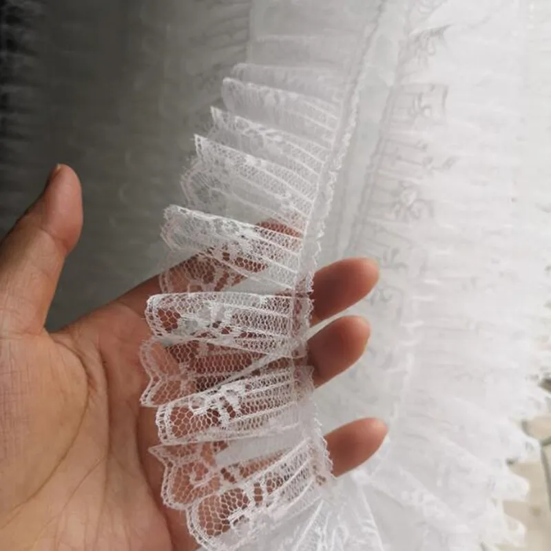 lace fabric 5CM wide embroidery flower trim ribbon DIY sewing applique collar ruffle craft christmas guipure decor