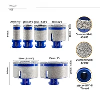 SHDIATOOL 1pc diamant forage doigt fraises 20/25/35/50/68mm façonnage meulage carreaux de céramique granit agrandir trou biseauté scie 2