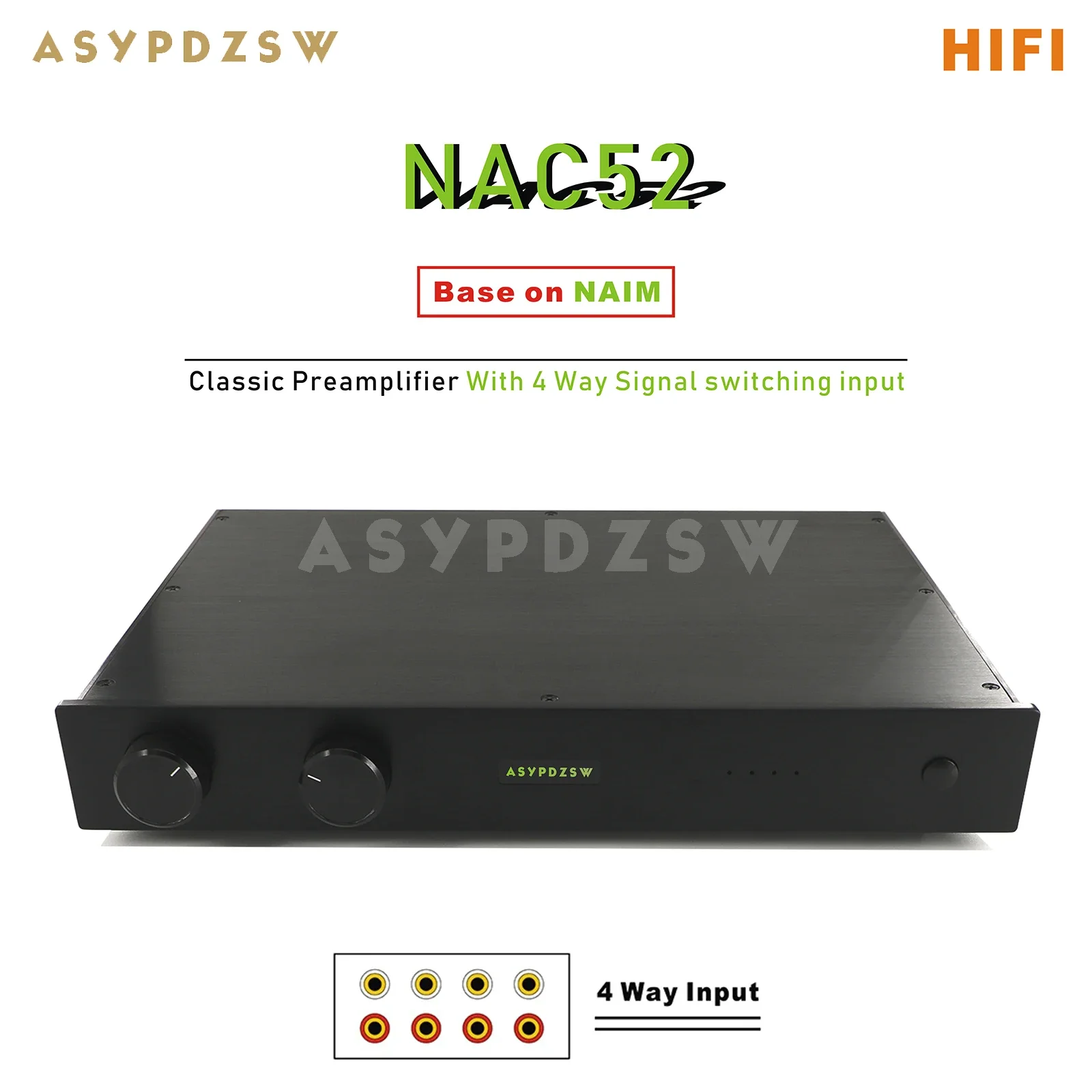 

Flagship HIIFI NAC-52 Preamplifier Base on NAIM NAC52 Preamp circuit With 4 Input For NAP200/NAP250 Power amplifier