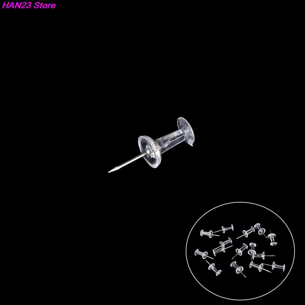 40pcs/set clear transparent plastic tacks push pins assorted making thumb tacks cork board office school stationery supplies push pins