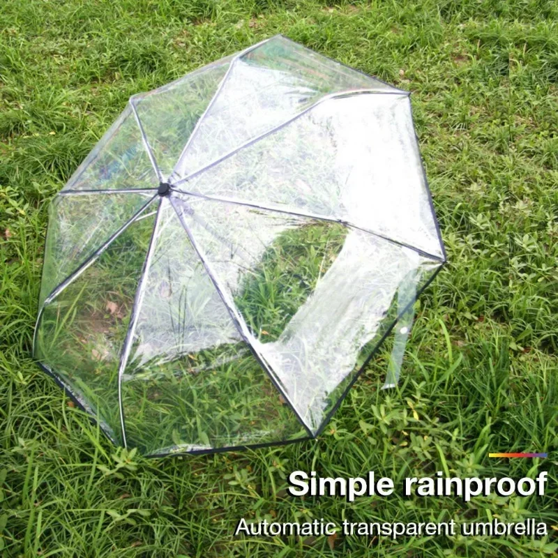 Transparent Automatic Windproof Folding Umbrella for Men Women Outdoor Travel supplies wind resistant umbrella,folding umbrella,automatic umbrella,windproof umbrella