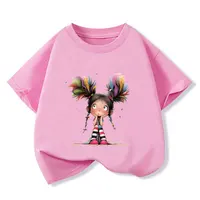 Pensée fille T-shirt pour filles coton enfants T-shirt dessin animé enfants vêtements décontractés adolescent bébé fille décontracté Y2K hauts 6 8 10 12 ans 1