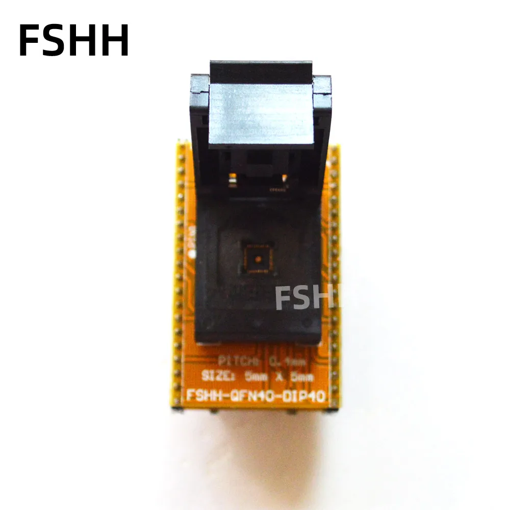 

FSHH QFN40 to DIP40 Programmer Adapter wson40 dfn40 mlf40 test socket Pitch=0.4mm Size=5x5mm