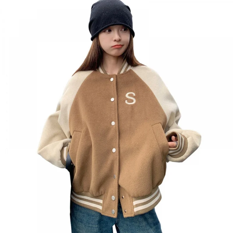 

23 New modelsFashion Letter Embroidery American Baseball Uniform 2023 Autumn and Winter New Small Loose Youthful-Looking Hip Hop