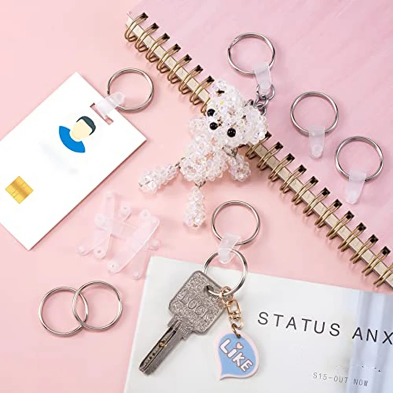 100 Sets Keychain Rings For Crafts Round Split Key Rings Metal Keychain Connector Blanks Key