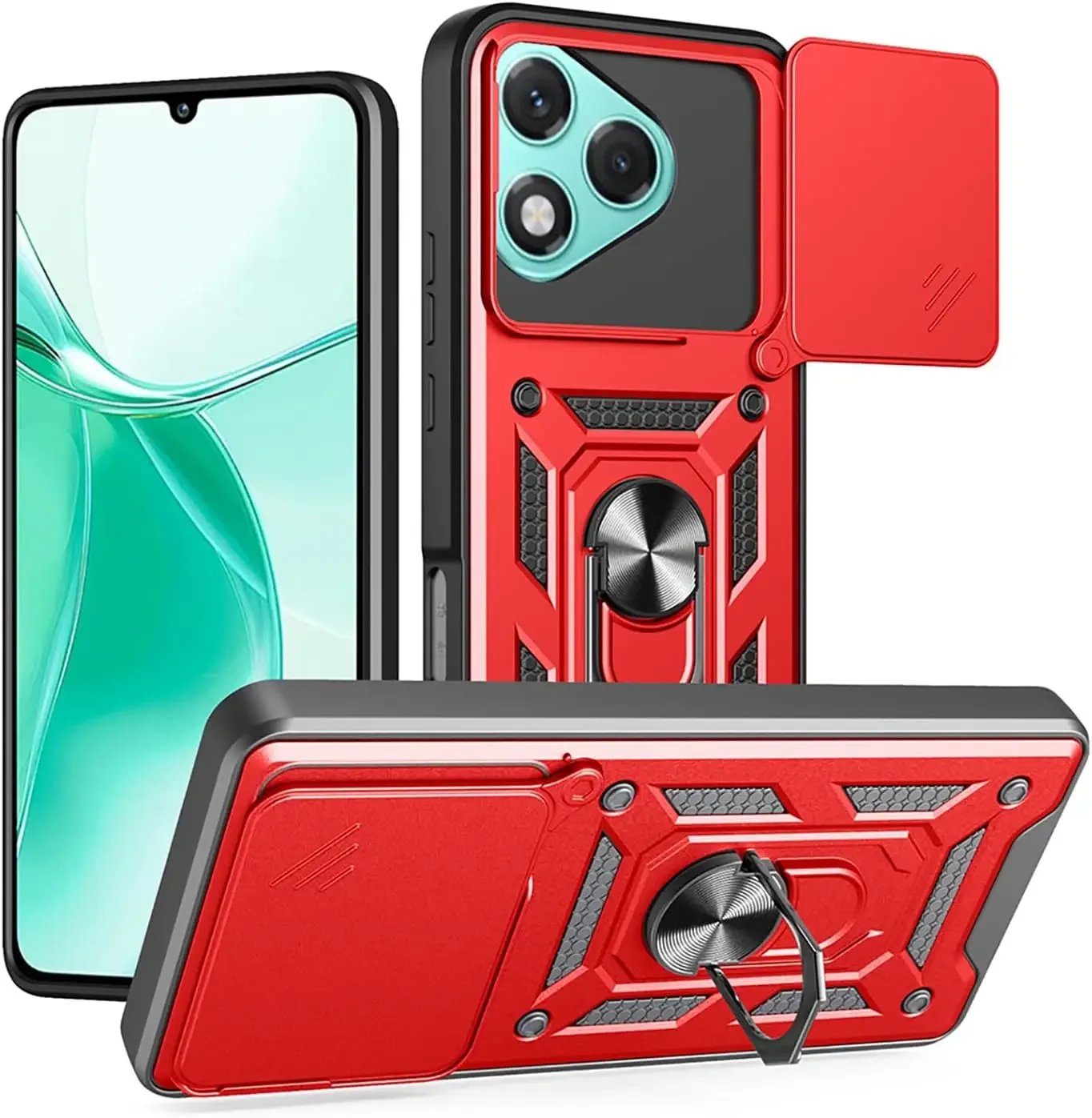 Armor Shockproof Case with Ring Magnetic Car Stand Holder - Protective Cover Coque s