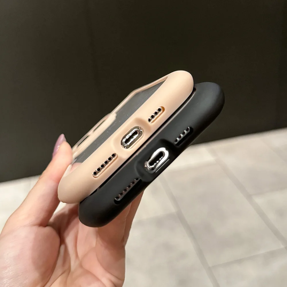Crossbody Strap Lanyard Cute Cat Ears Silicone Phone Case For iPhone 14 11 13 12 15 16 Pro Max XR XS Max X Soft Protective Cover