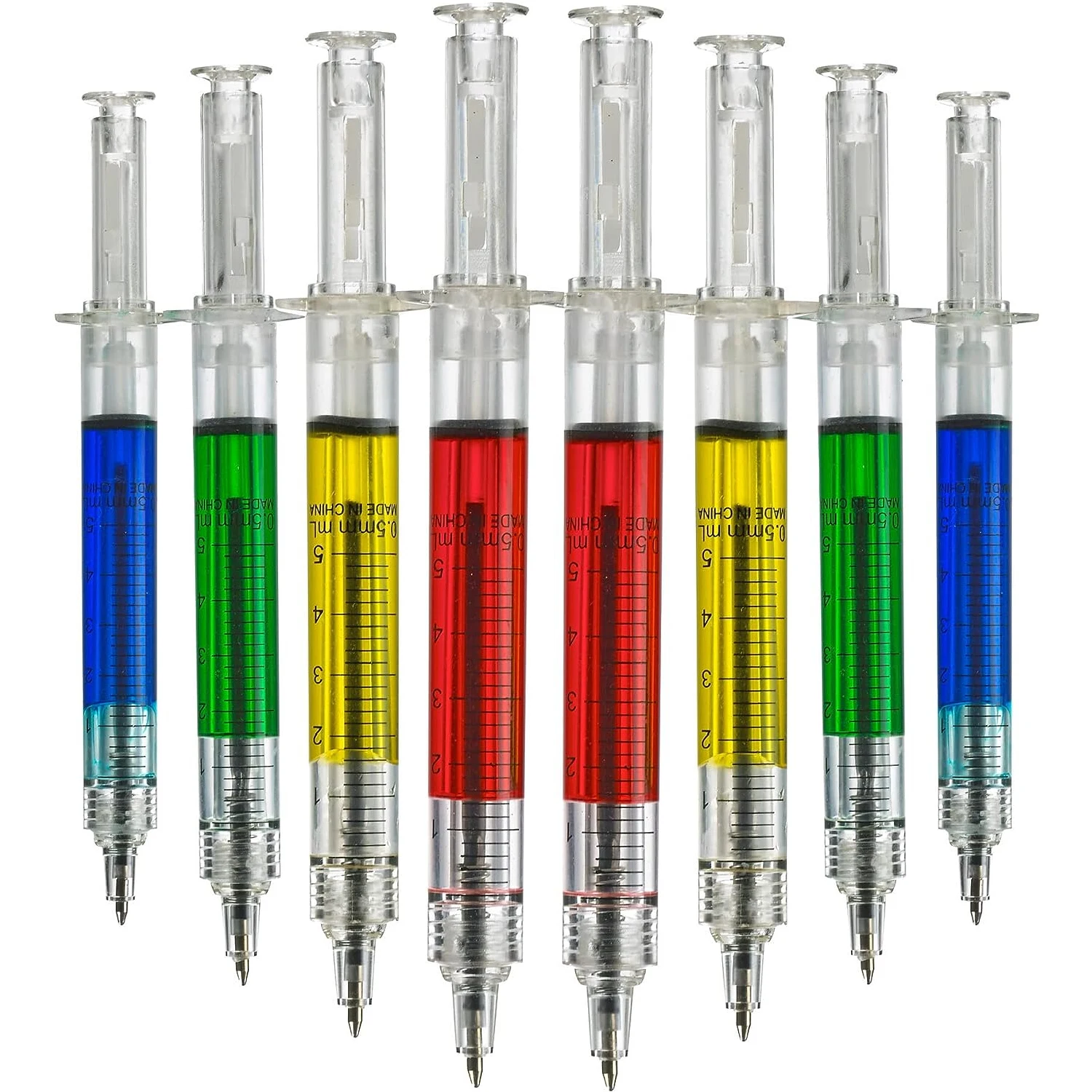 Syringe Pens 12Pcs Syringe Pens Retractable Fun Multi Color Novelty Pen for Nurses Writes in Black Ink Nursing Student School Supplies