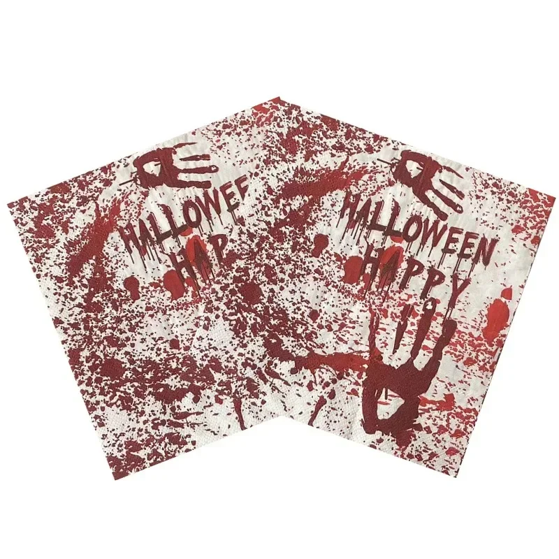 20jpcs/pac 2-Ply Halloween Pumpkin Spooky Witch Theme Holiday Ghost Party Disposable Tissue Paper Decoration for Photo Shoots