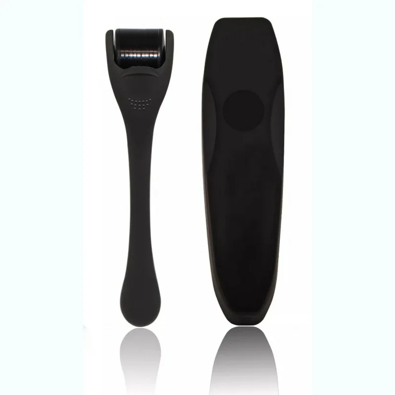 Frosted Black Plastic Roller Facial Massage Beard Roller Matte Handle Accessories