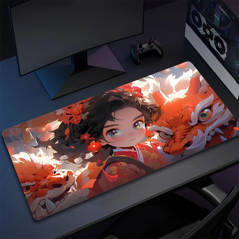 

Large Mouse Pad XXL Gamer Rubber Keyboard Mouse Mat Anime Gaming Mousepad Non-Slip Table Mat Locking Edge Keyboard Mats Carpet