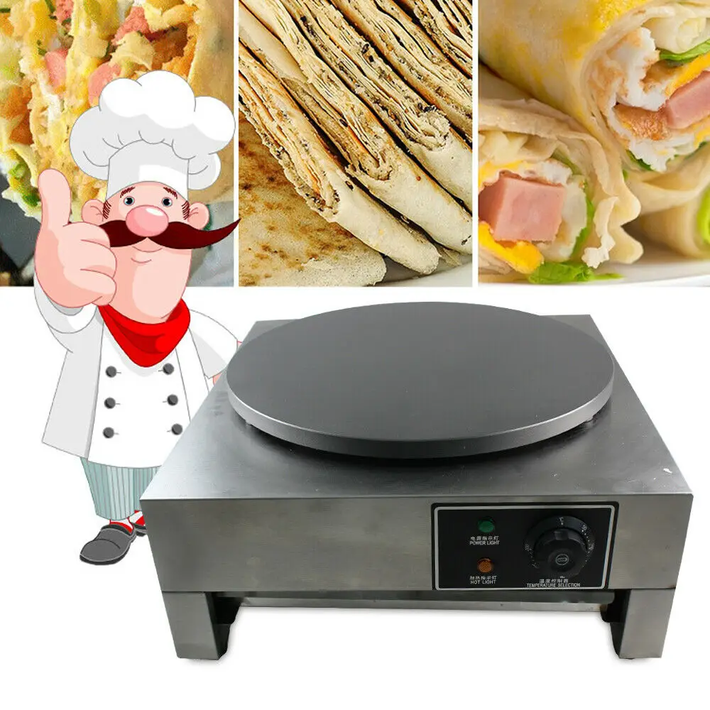 Macchina Per Crepes Per Tegame Frittata Wrap, 40 Cm, 300 °C, Crepes Piastra Crepe Maker, 300 W, 3000 W