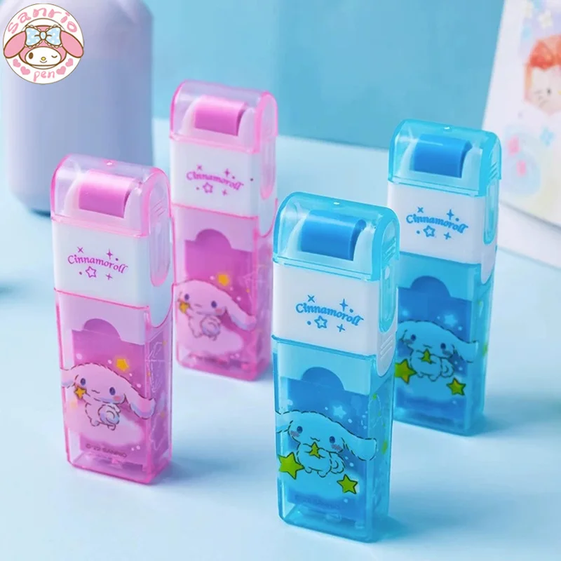 

Genuine Sanrio Eraser 10/20pcs Kawaii Stationery Cute Cinnamoroll Clean Erasers Correction Students Rolling Eraser Student Gifts