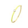 HECHENG, Love Heart Bangle Candy Bracelet for Women Rose Neon Green Enamel Bracelet, Gold Color Infinity Jewelry wholesale 4