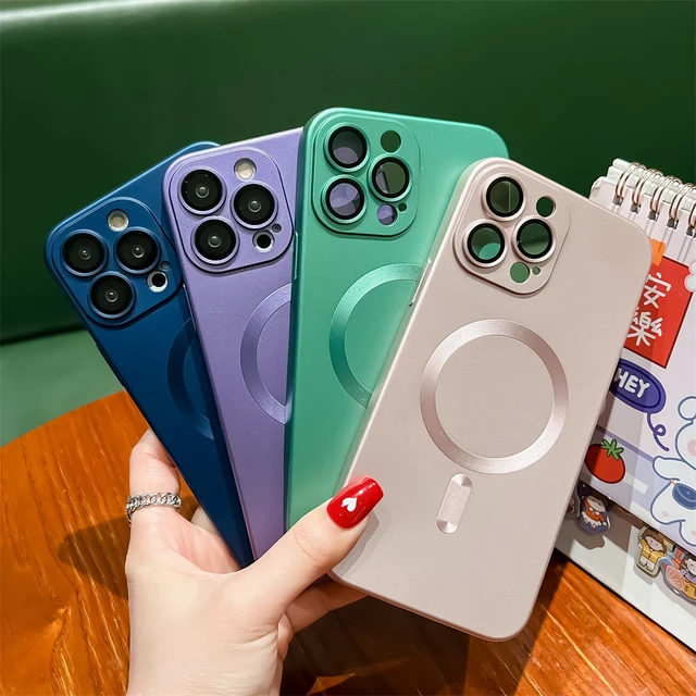 جديد حافظة الراقية الفاخرة آيفون 14 15 برو ماكس قضية الهاتف آيفون 13 12 11 المغناطيسي شفط رقيقة جدا الغطاء الواقي حقيبة