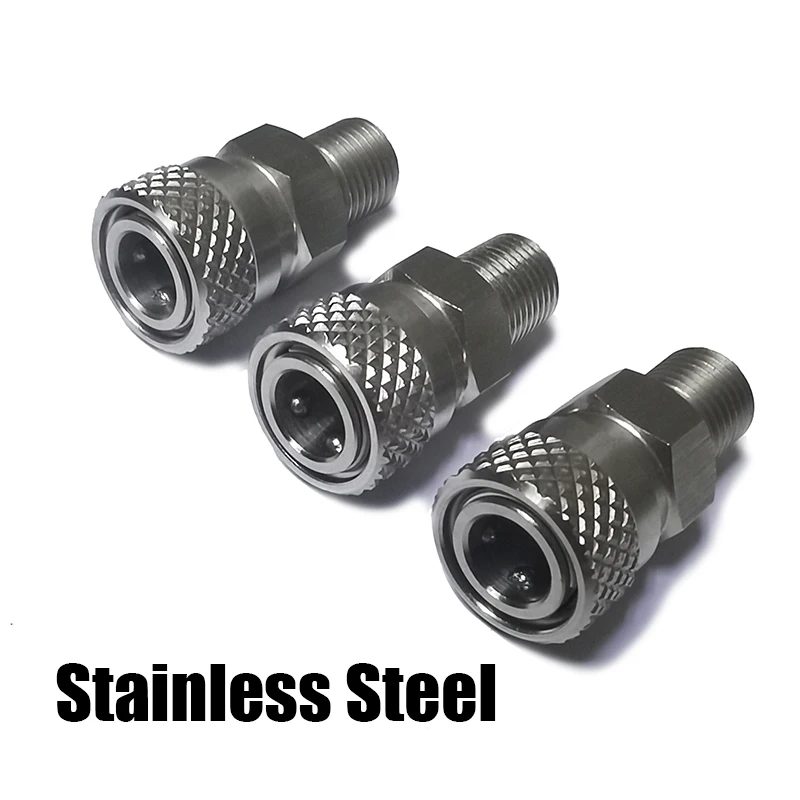 HPA Air Stainless Steel 8mm Female Quick Disconnect Charging Adapter High Pressure 1/8BSPP 1/8NPT M10*1