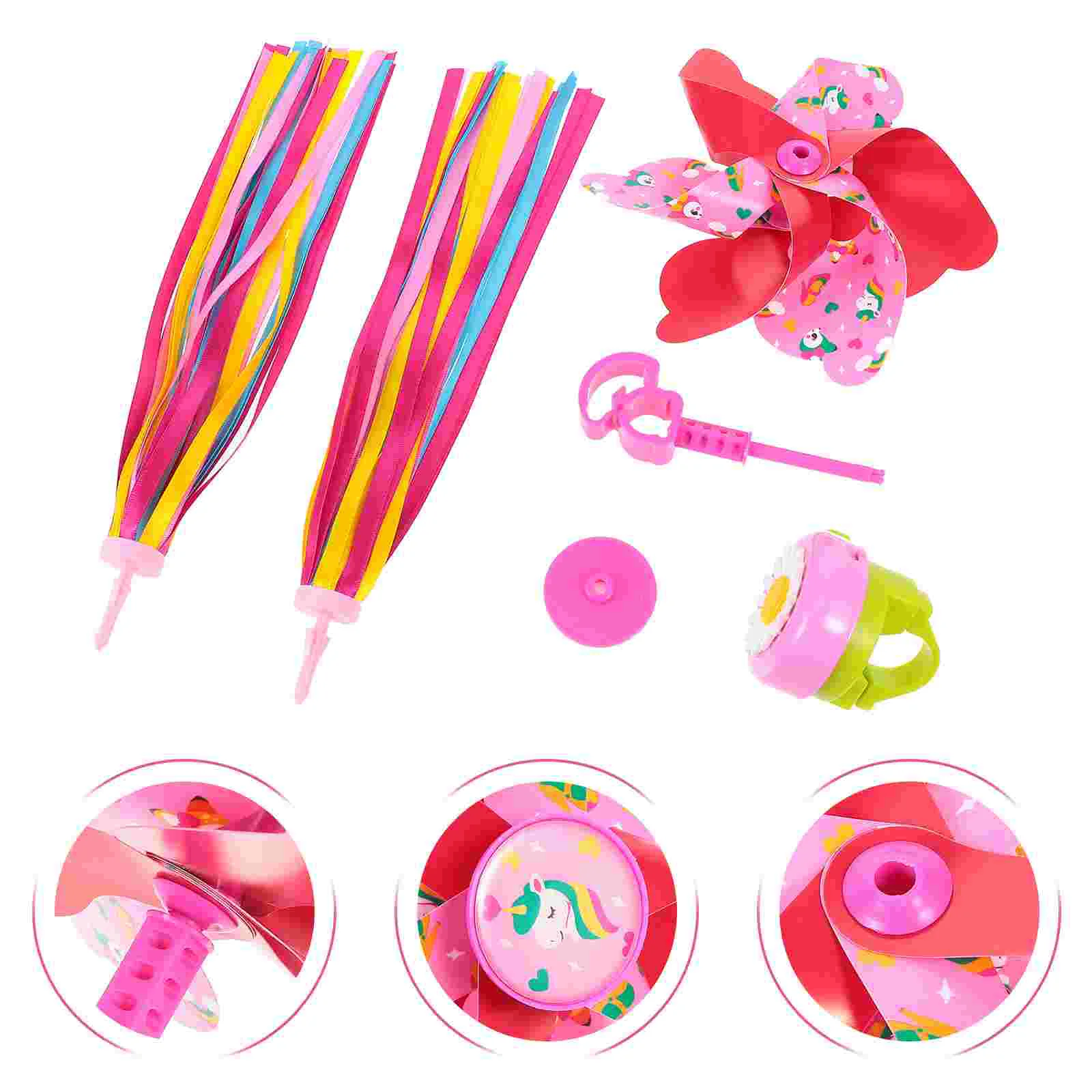 

1 Set Kids Scooter Accessories Bike Handlebar Tassels Windmill Cycling Bells