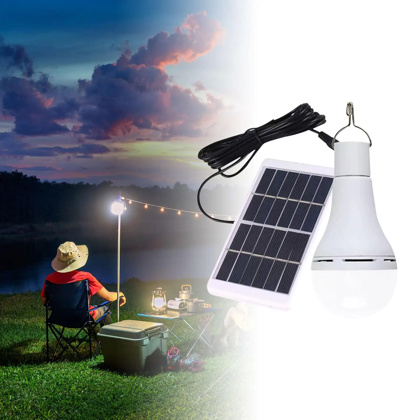 

Solar Light Bulb Rechargeable Solar Lamp for Chicken Coop Porch Garage