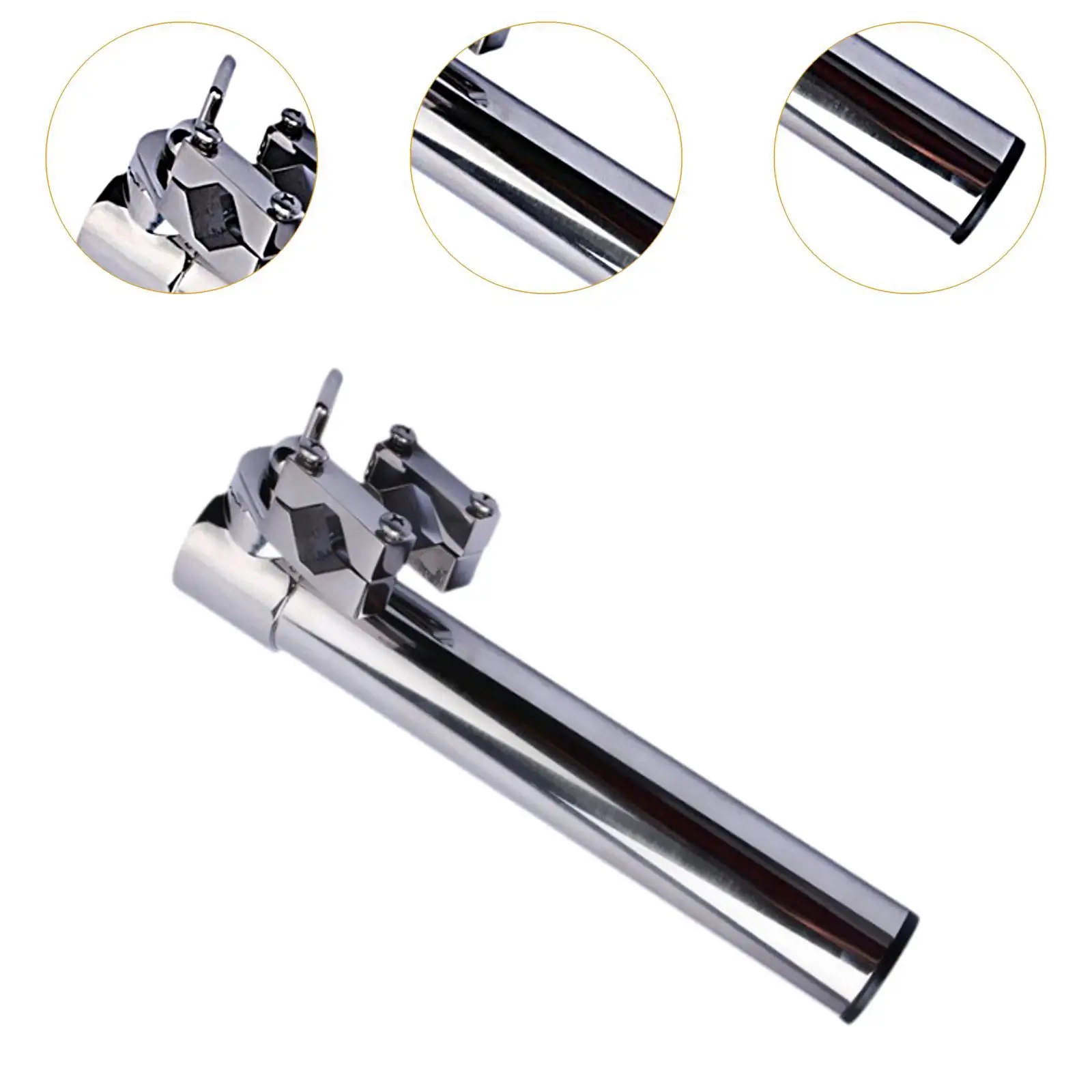 Fishing Rod Holder for Boat Rail Mounted Rotating Yacht Clamp on Stainless Steel