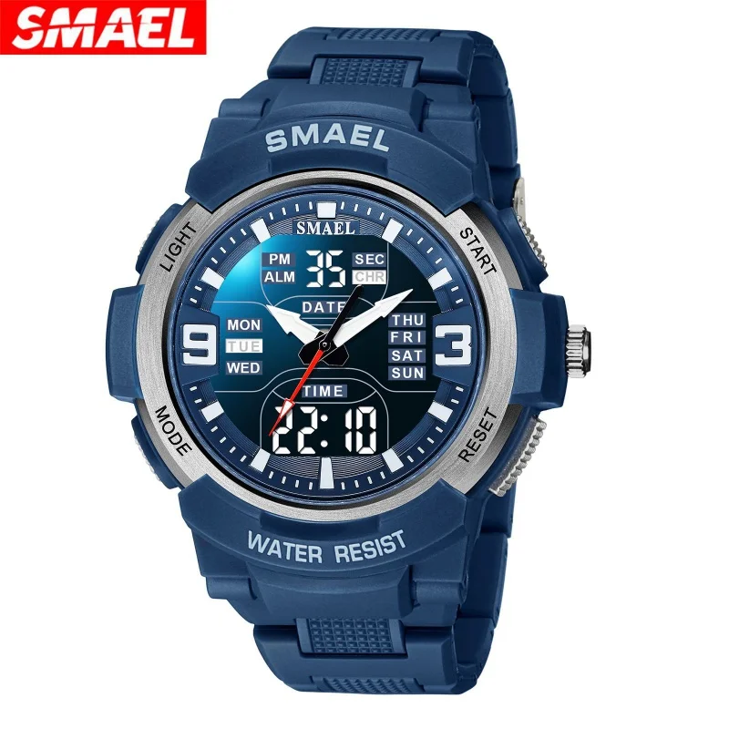 

Smael New Casual Men's Electronic Watch Multi-Function Waterproof Double Display Alloy Electronic Meter