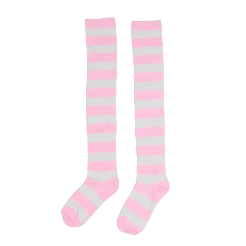 Gestreifte Strümpfe für Damen, über knielang, JK, lange Socken, Damen- und Mädchen-Hohe Socken, modische, mehrfarbig gestreifte, niedliche Strümpfe für Mädchen – Detail 18