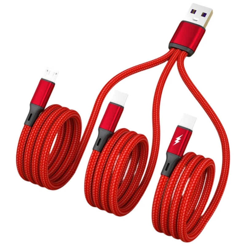 3 in 1 çoklu şarj kablosu USB çift tip C mikro USB konnektör hızlı şarj kablosu cep telefonları tabletler ve daha fazlası için