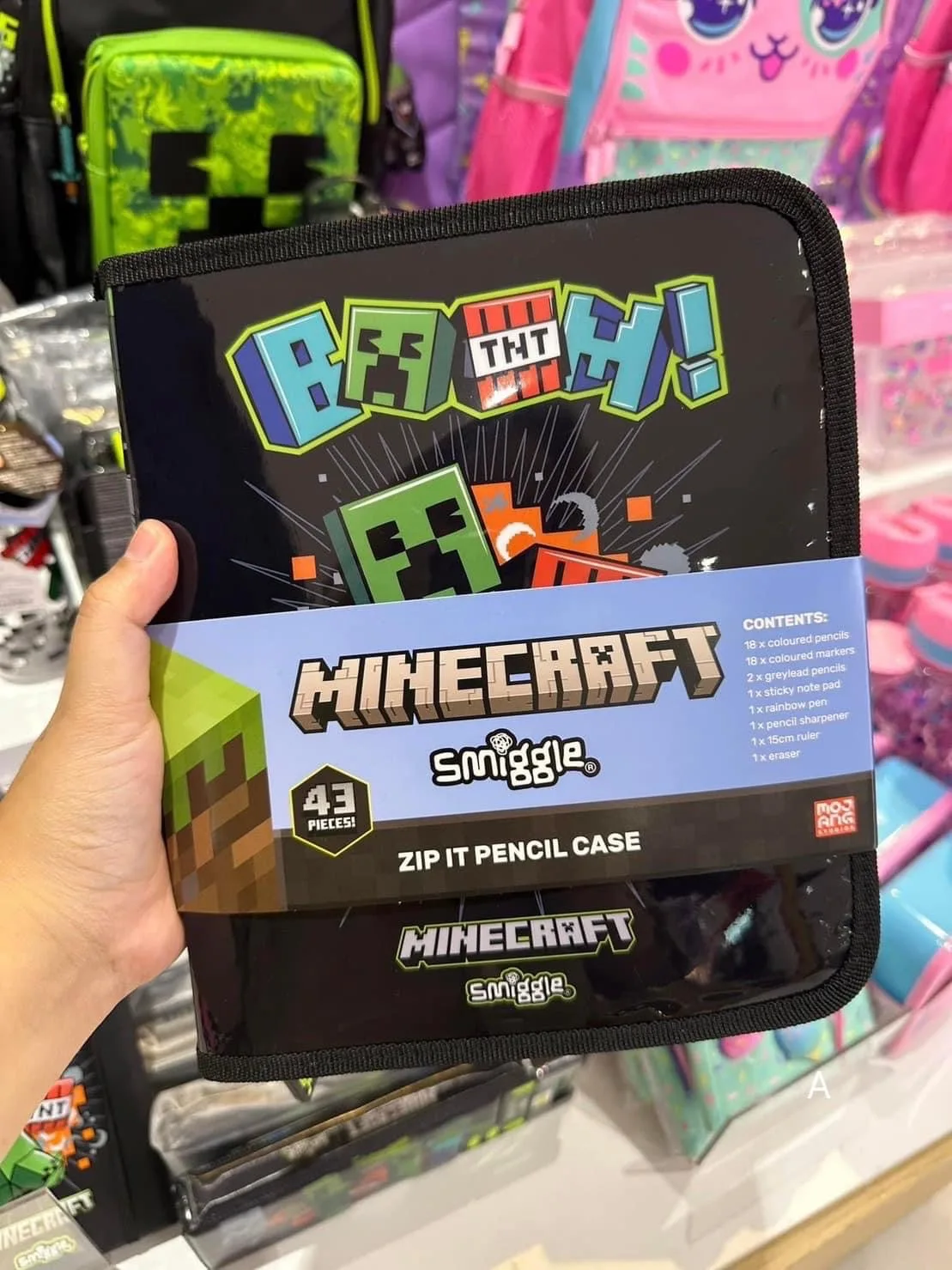 Description Picture 2 of itemGenuine Australia Smiggle Minecraft Co branded brand School Bag Children Stationery Student Lunch Bag Backpack Lunch Box Gifts