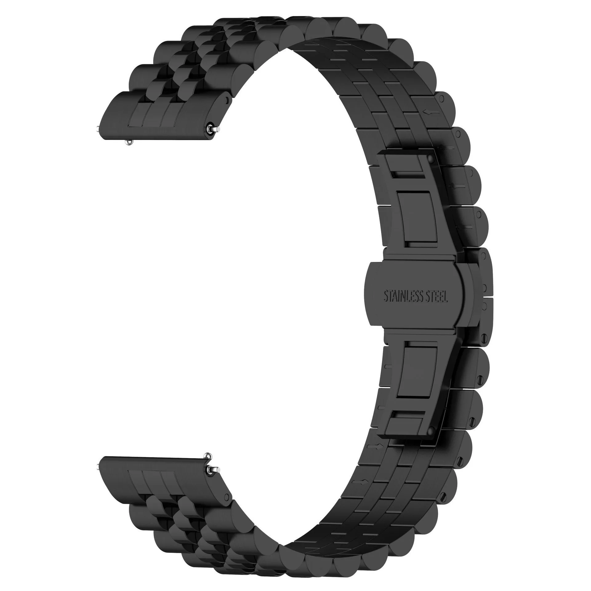 Sleek 22mm Stainless Steel Metal Wristband - Replaceable Strap