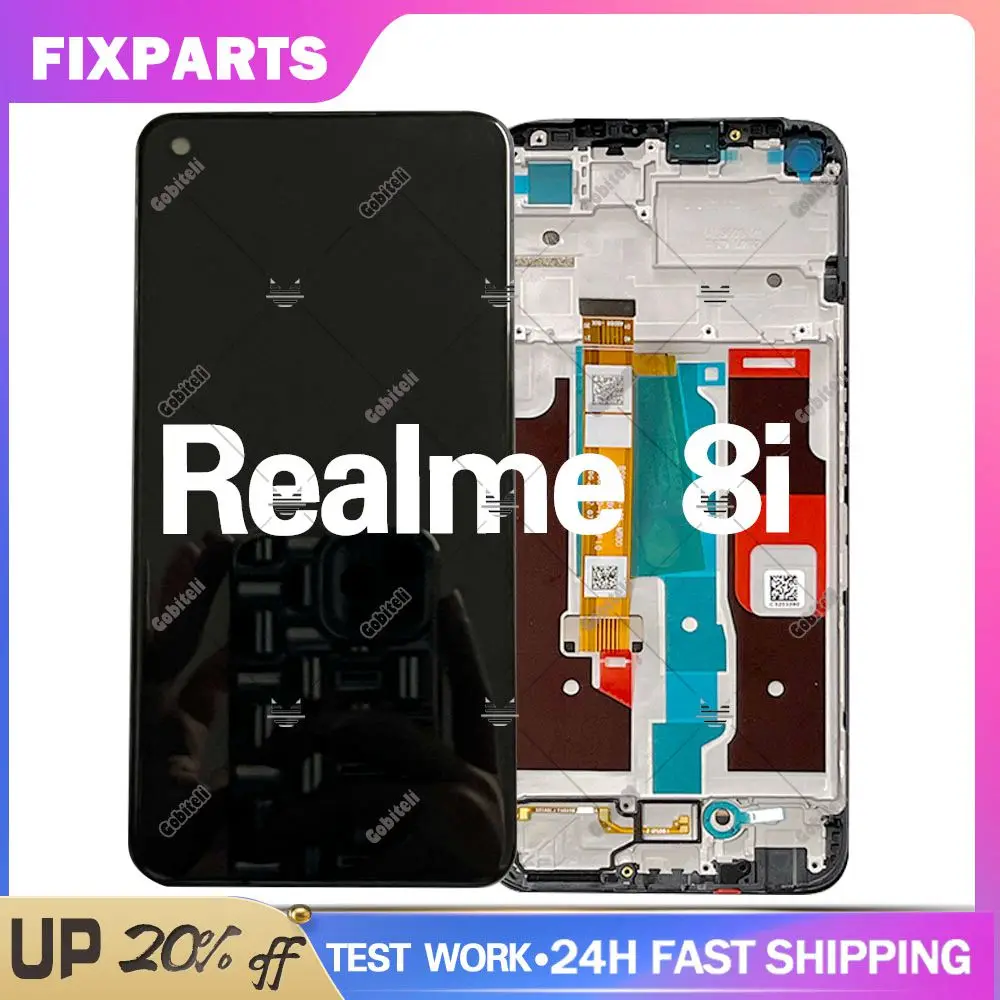 

6.6" Tested LCD For Oppo Realme 8i LCD Display Touch Screen For Realme 8i LCD RMX3151 with Frame Replacement 100% Tested